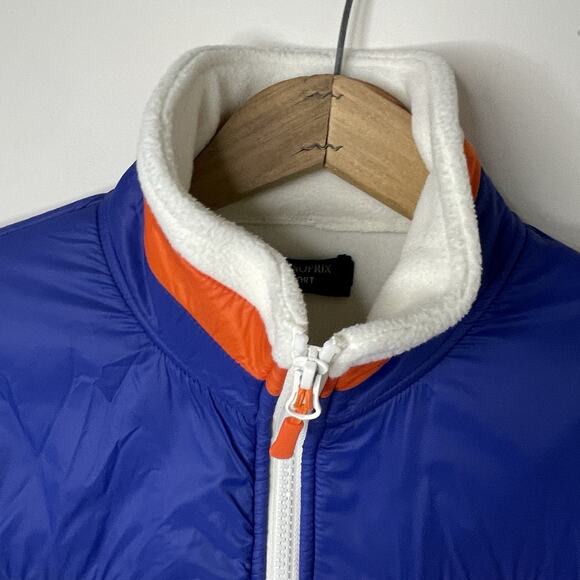 Monoprix Sport Synchilla White/Orange/Blue Skiing Winter Preppy France Women Sm - Picture 5 of 13